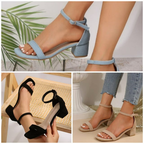 Women's strap sandals with square heel and adjustable ankle strap Amarae