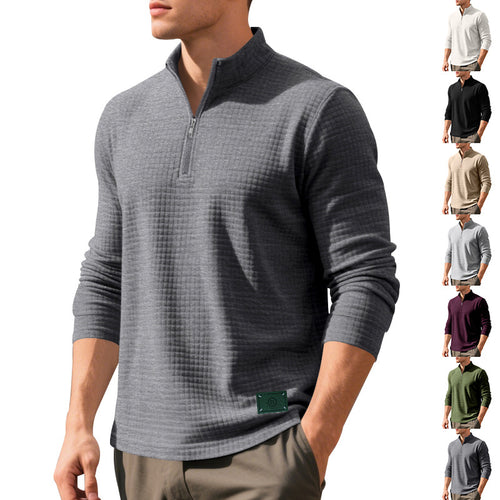 Men's fashionable sweater with high collar and elegant zipper Amarae