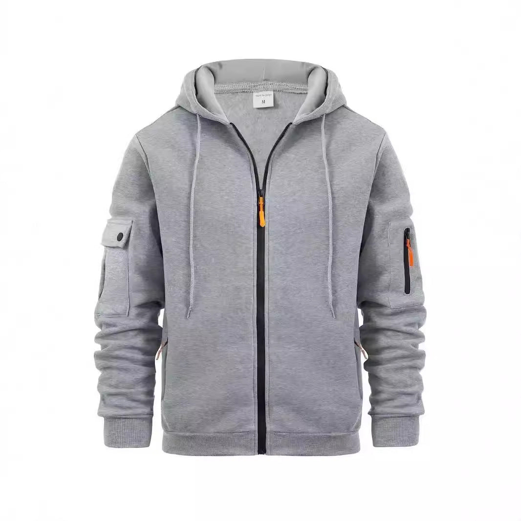 Men's functional hoodie jacket with practical zip pockets Lune London