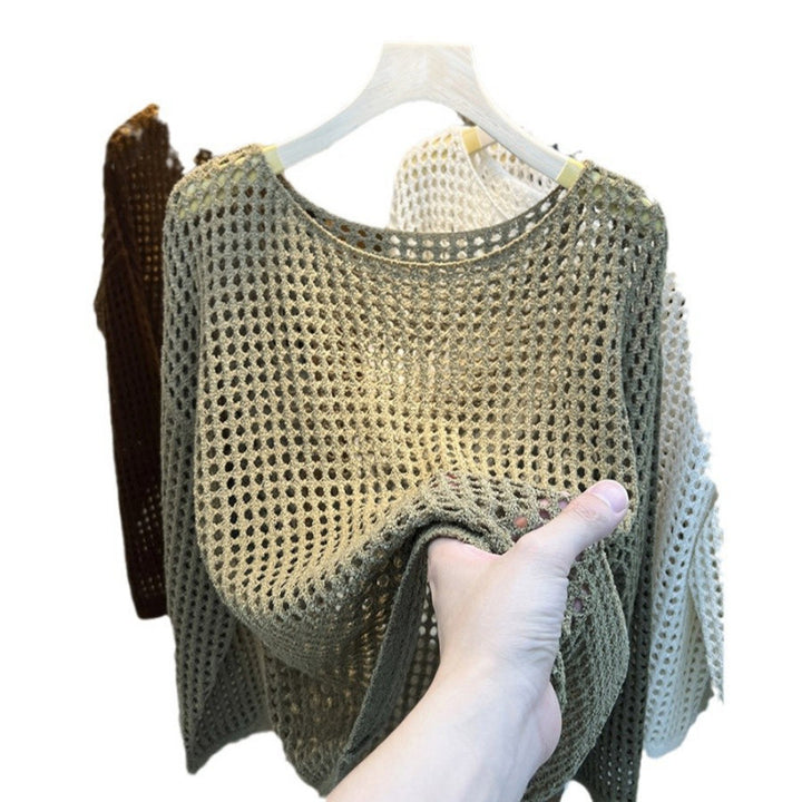 Pull féminin aéré en tricot avec motif de maille grossière Chic & Stil