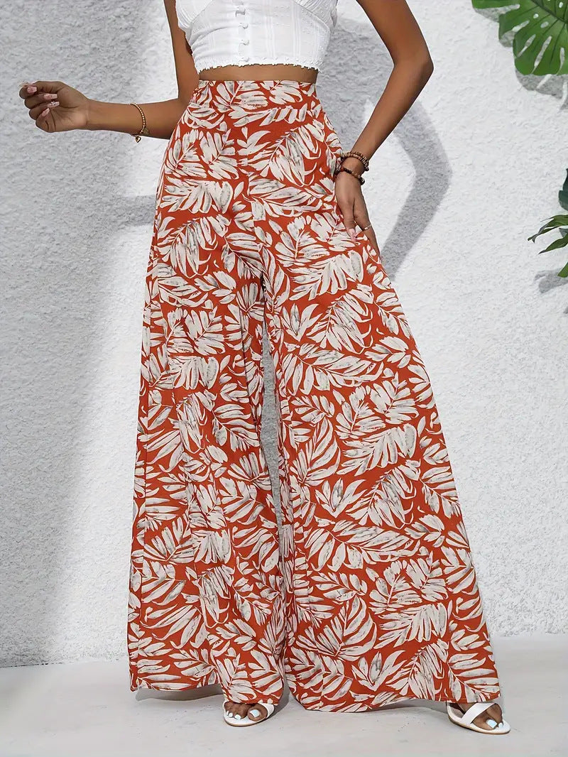 Lune London Tropical Leaf Pattern Maxi Skirt for Women