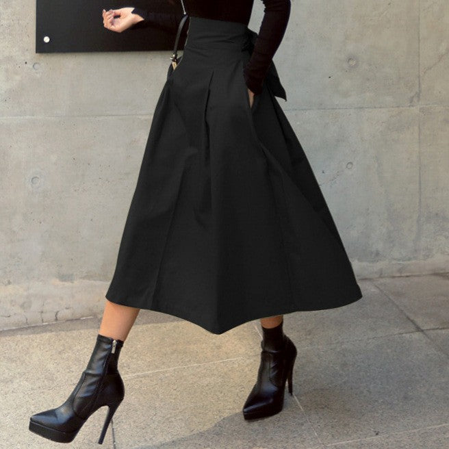 Roc A-line dress for women with high waist and pleats Lune London