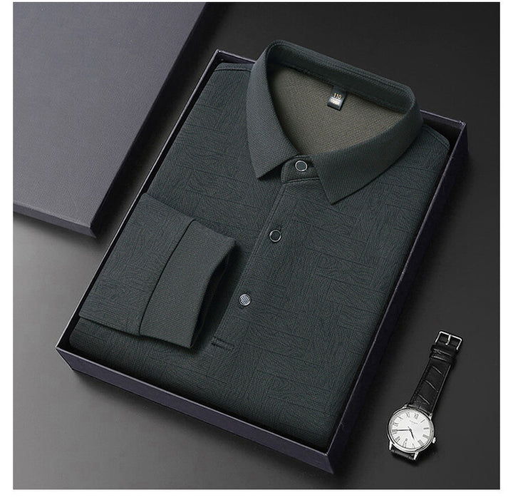 Elegant men's long sleeve shirt with textured design Lune London