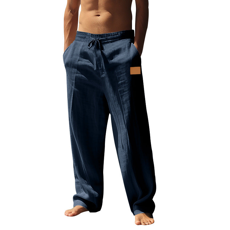 Light linen trousers for men with elastic waistband Lune London