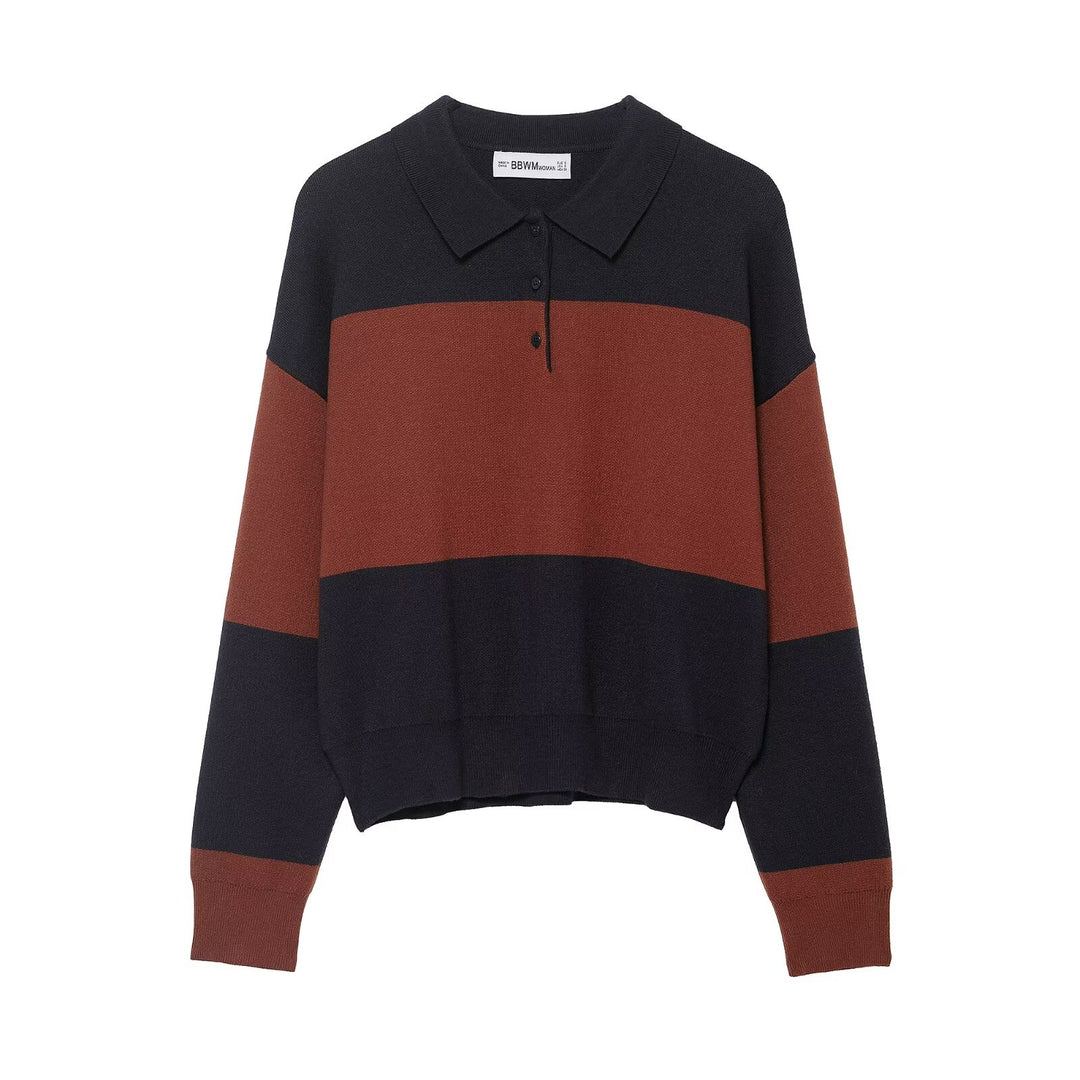 Pull polo décontracté pour femmes avec épaules tombantes Chic & Stil