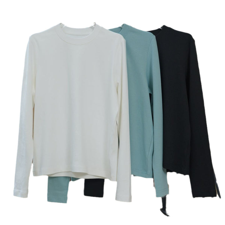 Women Casual Long Sleeve made of heavy cotton jersey with rounded hem Amarae
