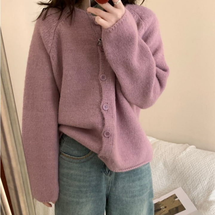 Cardigan en tricot confortable pour femme avec patte de boutonnage et coupe large Chic & Stil