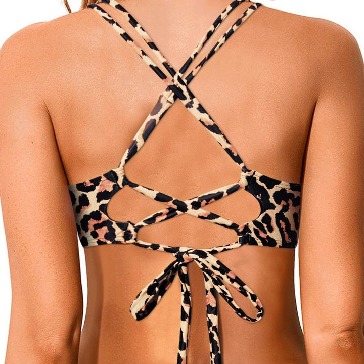 Femme Supportive Leopard Print Swim Top Lune London
