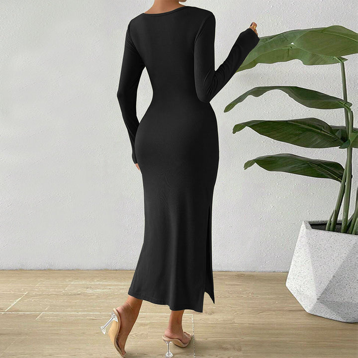Robe midi pour femme avec des détails de volants complexes et des découpes sexy Chic & Stil
