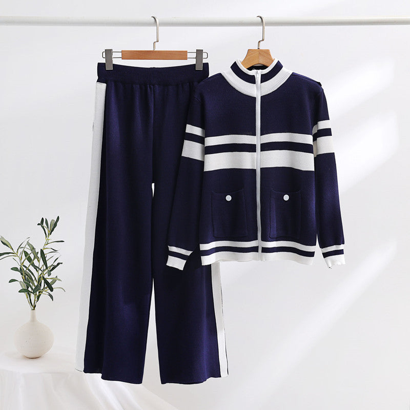 Lune London ladies' knitted sports jacket and pants set