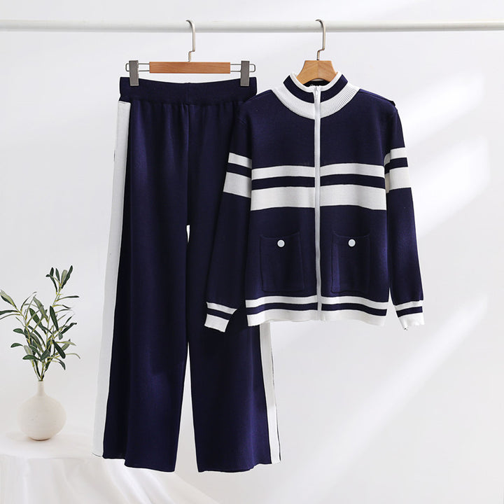 Lune London ladies' knitted sports jacket and pants set
