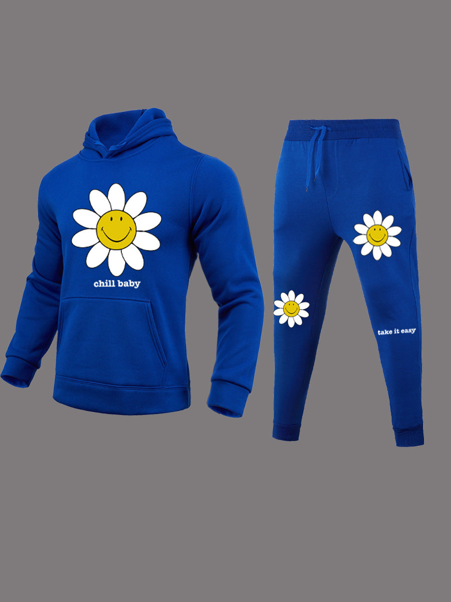 Hoodie and jogging pants set for women with cheerful floral pattern Lune London