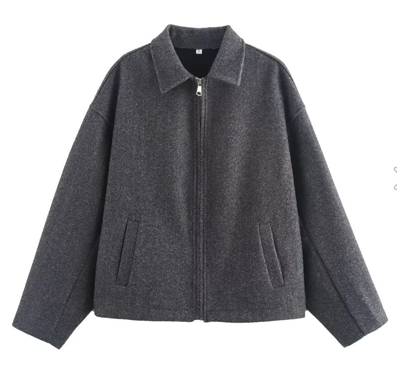 Women Cropped Jacket Trendy in Wool Blend Amarae