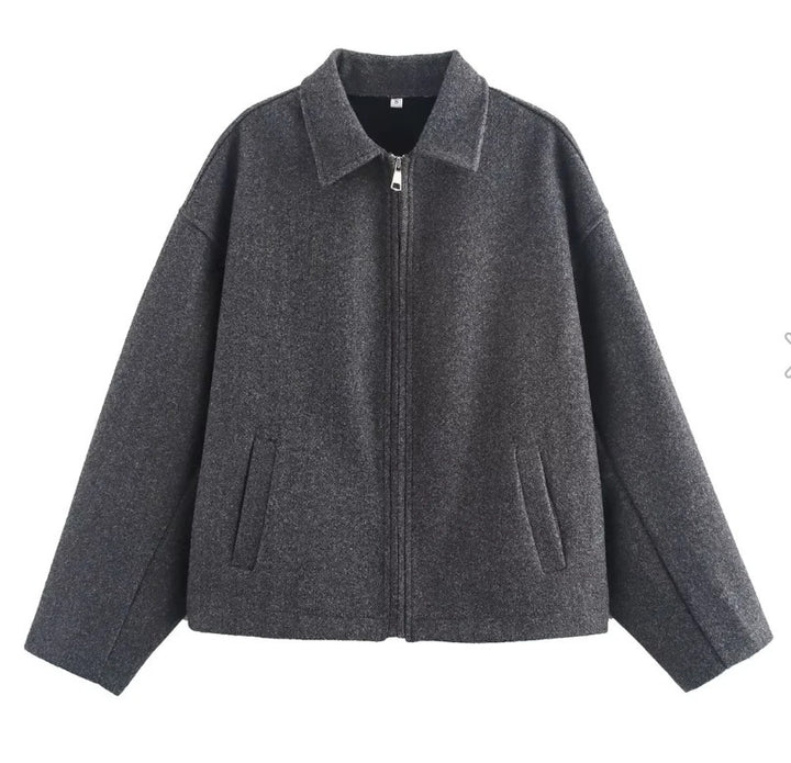 Women Cropped Jacket Trendy in Wool Blend Amarae