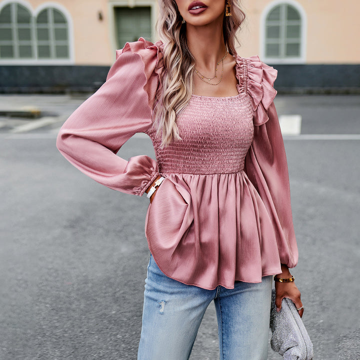 Blouse for women with ruffled details and an elastic waist Lune London