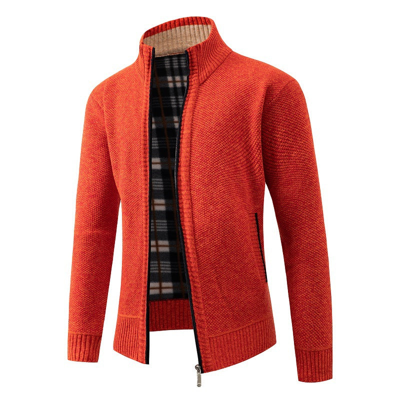 Men's knit jacket with textured design and high collar Lune London