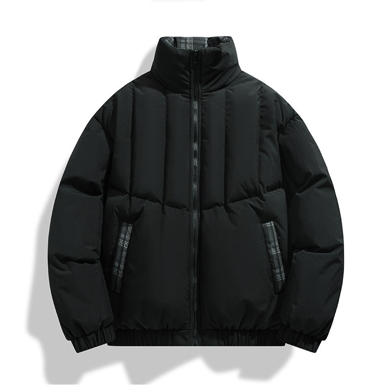 Insulated down jacket for men with high collar and practical pockets Lune London