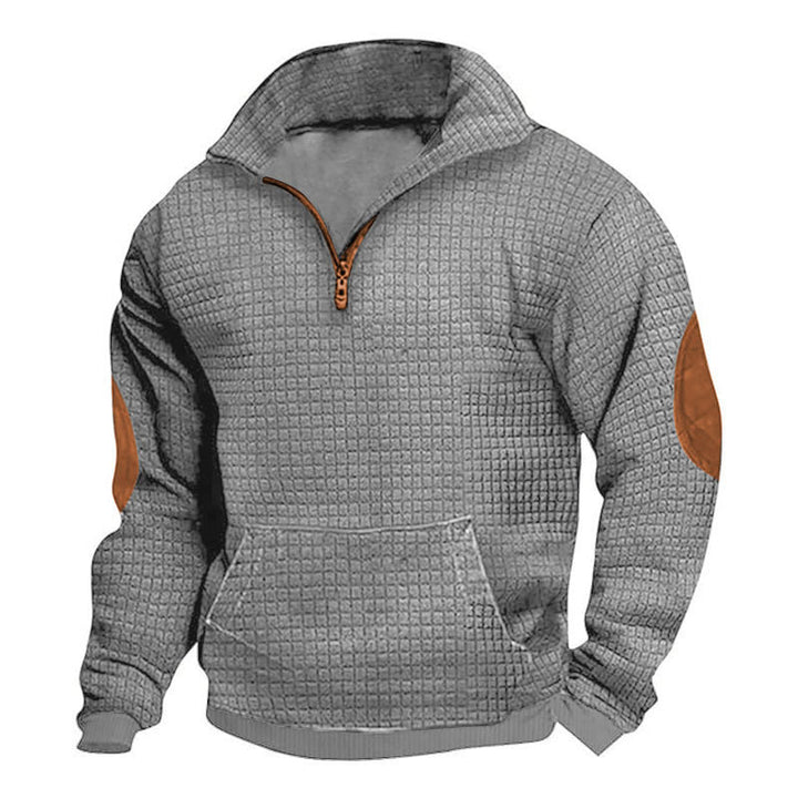 Fleece pullover for men with high collar and practical pockets Lune London