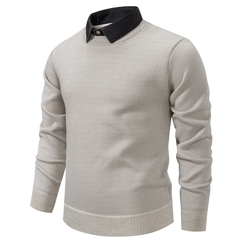 Fine knit sweater for men with modern collar design Lune London