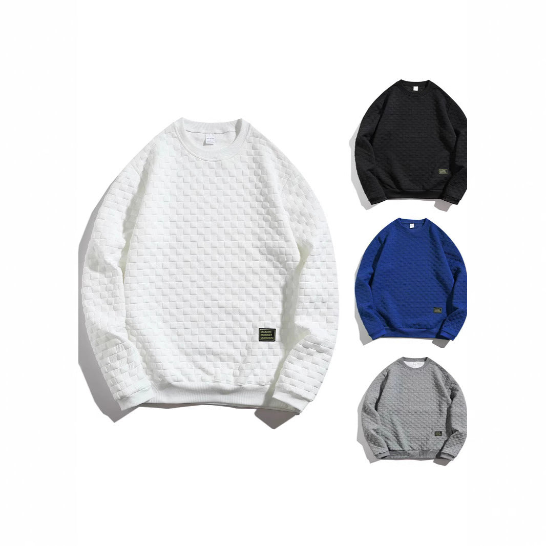 Casual structured sweater for men with round neck and elastic cuffs Amarae