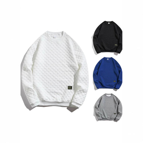 Casual structured sweater for men with round neck and elastic cuffs Amarae