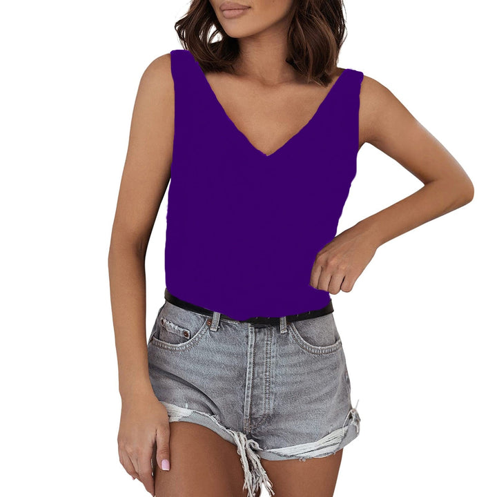 Women's Sleeveless V-Neck Top Made of High-Quality Material Lune London