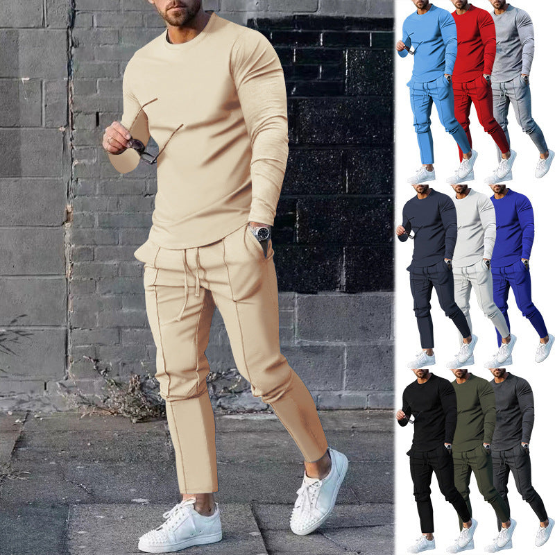 Men's Long Sleeve Sporty T-Shirt and Chino Jogging Pants Lune London