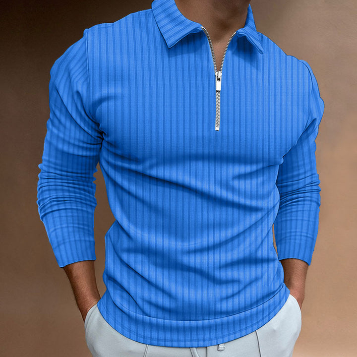 Men's stylish polo with zipper Lune London