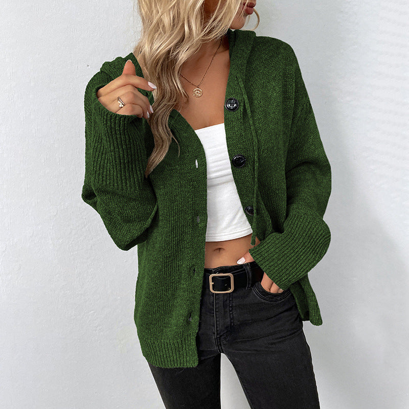Cardigan à capuche pour femmes avec texture grossière Chic & Stil