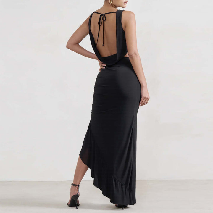 Ladies Elegant Crop Top and Maxi Skirt Set with High Slit Lune London