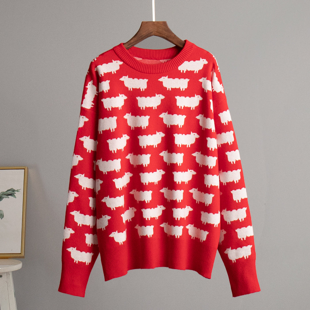 Ladies Knit Sweater with Sheep Patterns Lune London