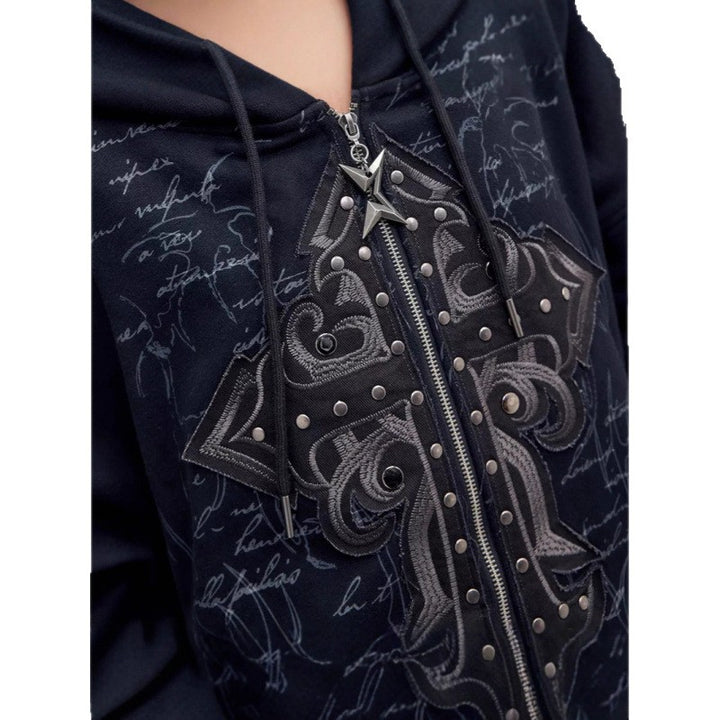 Ladies oversized hoodie with detailed print Lune London