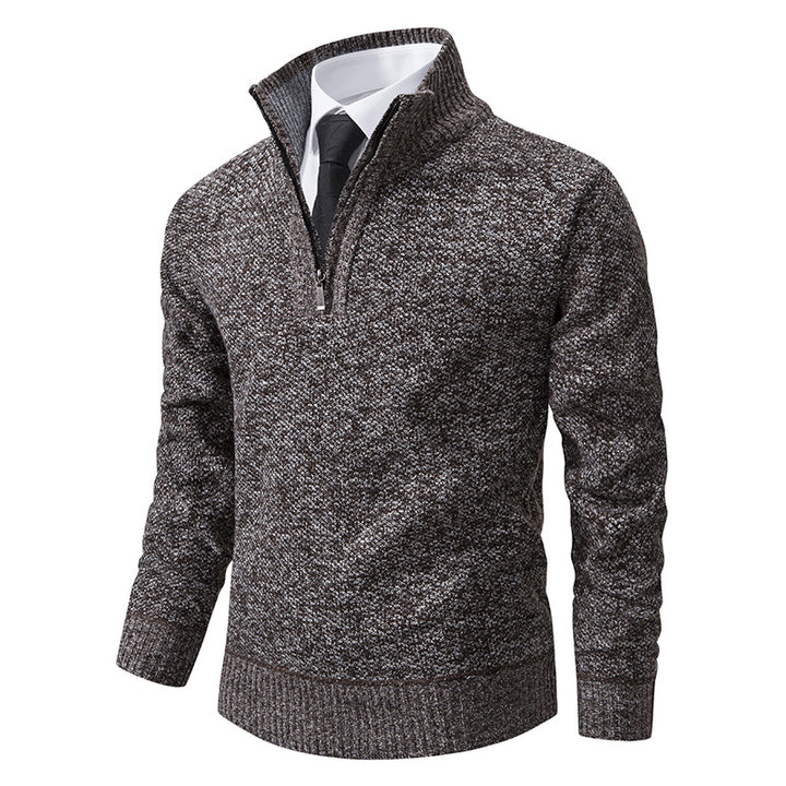 Men's knit sweater with modern zipper and textured surface Lune London