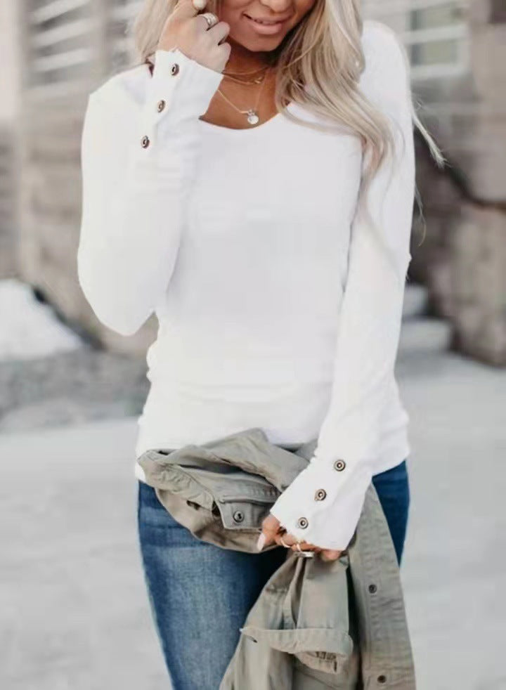 Long sleeve blouse for women with elegant button details Lune London
