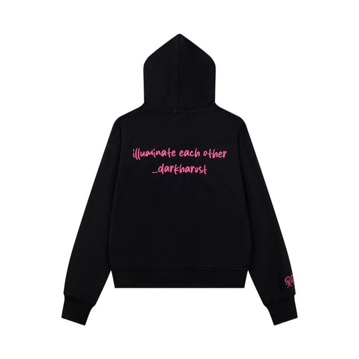 Women's Hoodie Sweat Jacket with Oversized Zipper and Minimalist Embroidery Amarae