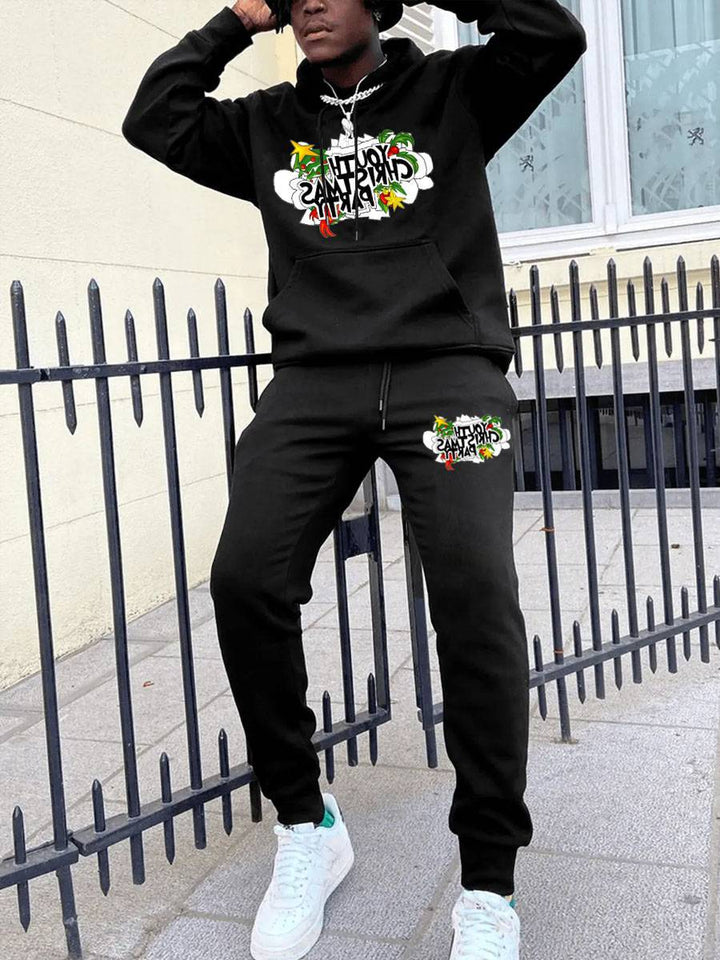 Women's hoodie and jogger pants set with creative Christmas pattern Lune London