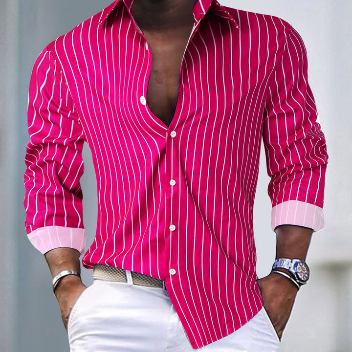 Men's Slim-Fit Shirt with Modern Stripe Pattern Amarae