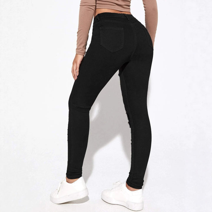 Women's high-waisted super stretch jeans in skinny fit with pronounced destroy rips Amarae