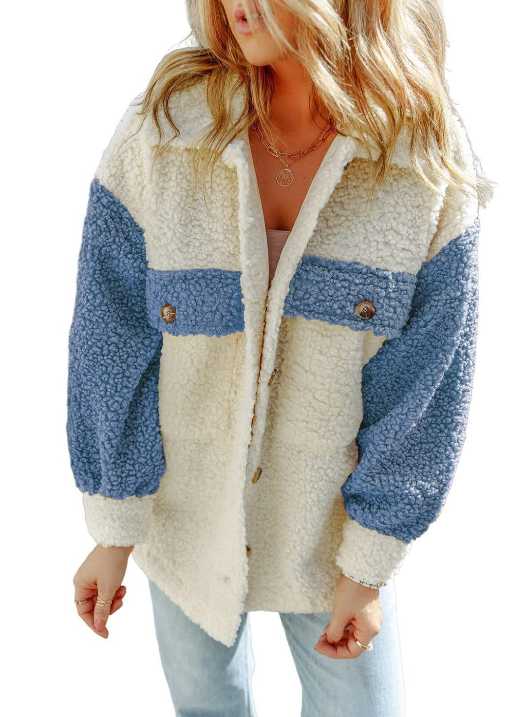 Ladies Comfortable Fleece Jacket with Snap Buttons Amarae