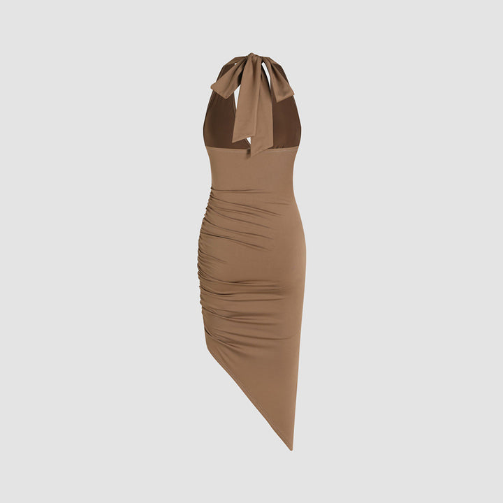 Robe portefeuille pour femme avec décolleté en V profond et ourlet asymétrique Chic & Stil