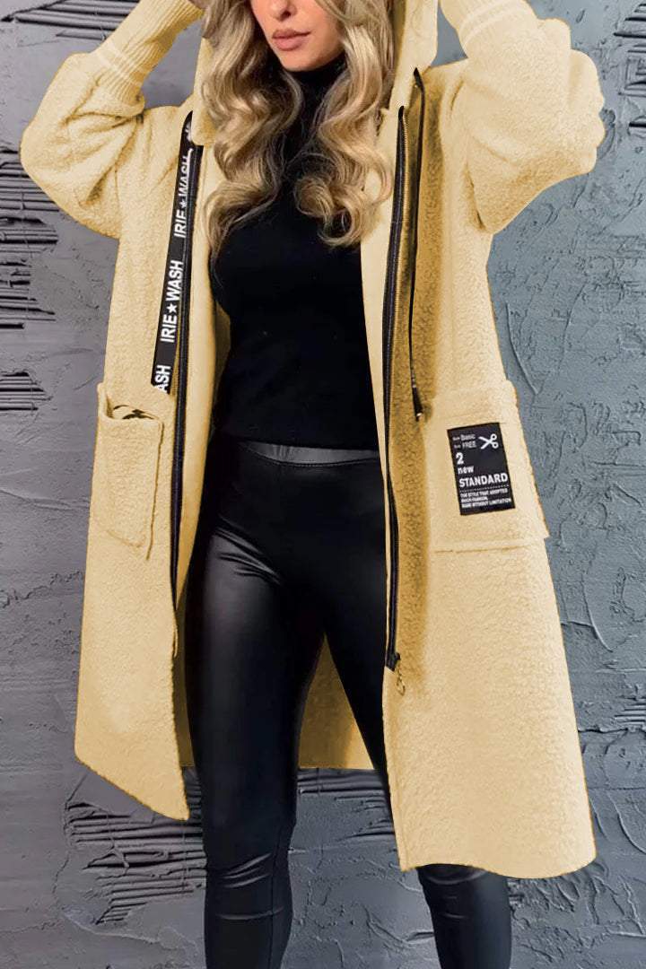 Long coat for women with pockets and hood Lune London