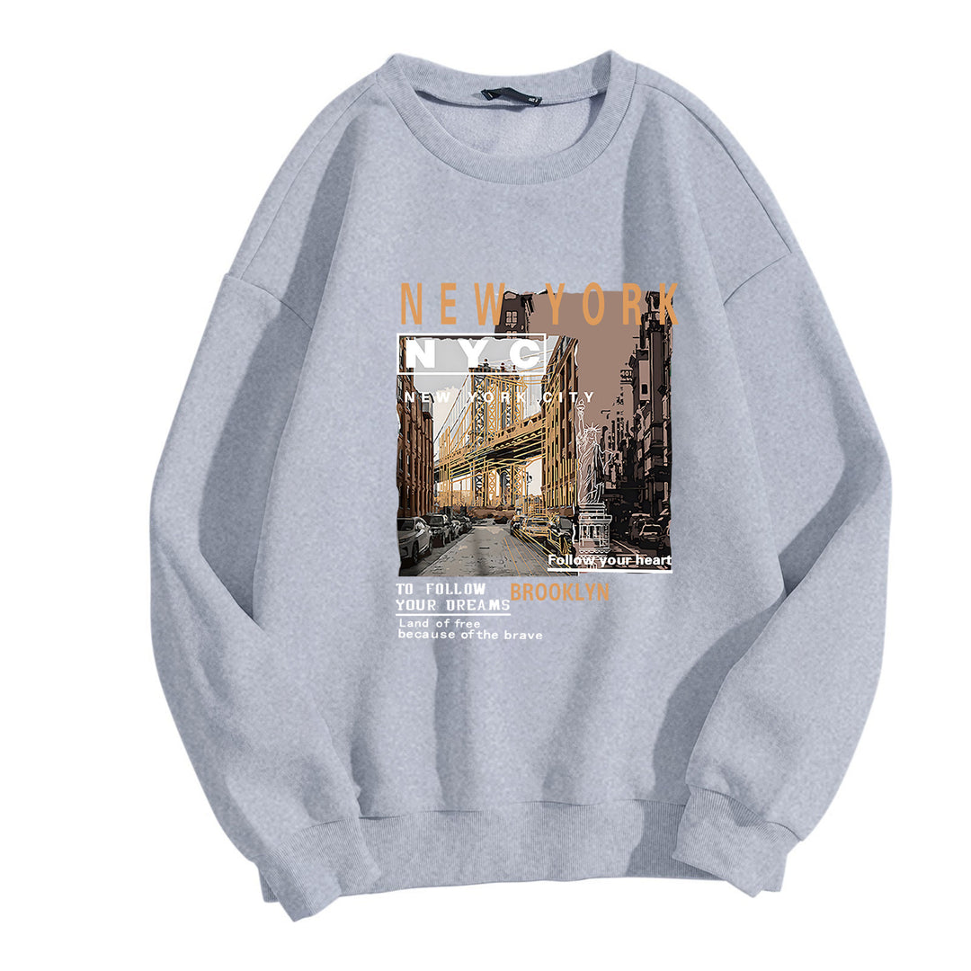 Ladies comfortable sweatshirt with NYC motif Chic & Stil