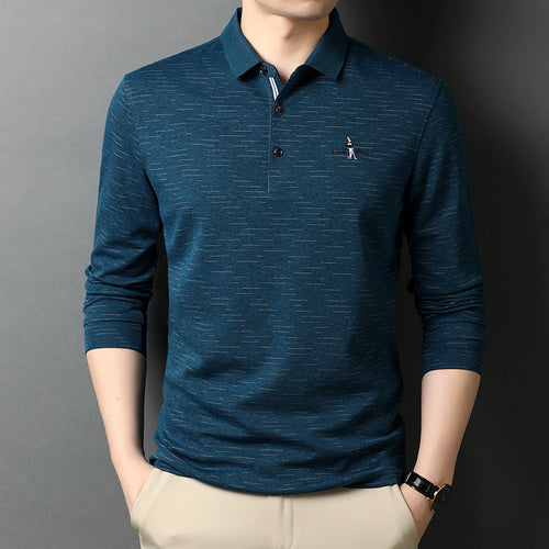Men's long sleeve polo shirt in breathable functional material Amarae