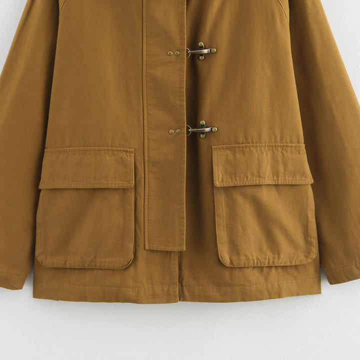 Women's utility jacket inspired by the 60s with removable collar Lune London