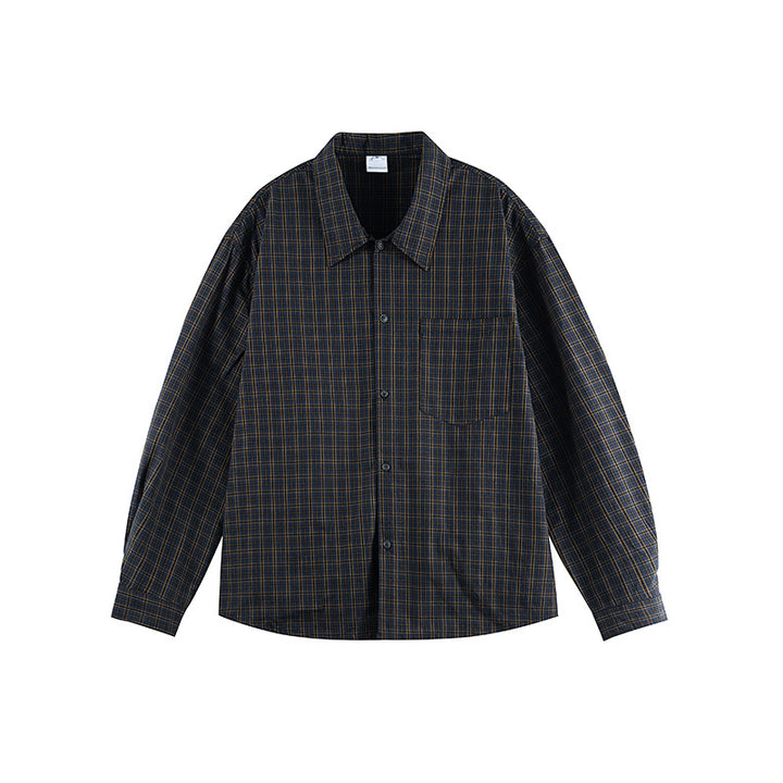 Unisex Boxy-checkered overshirt made of cotton blend with chest pocket and loose fit Amarae