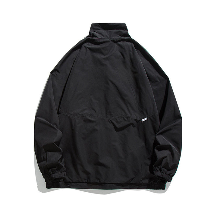 Men's Lightweight Oversized Field Jacket made of technical nylon with stand-up collar, concealed zipper, and flap pockets Amarae
