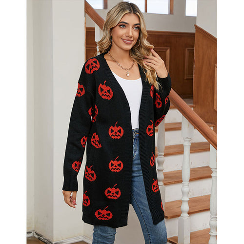 Cardigan pour femmes avec motif d'Halloween Chic & Stil