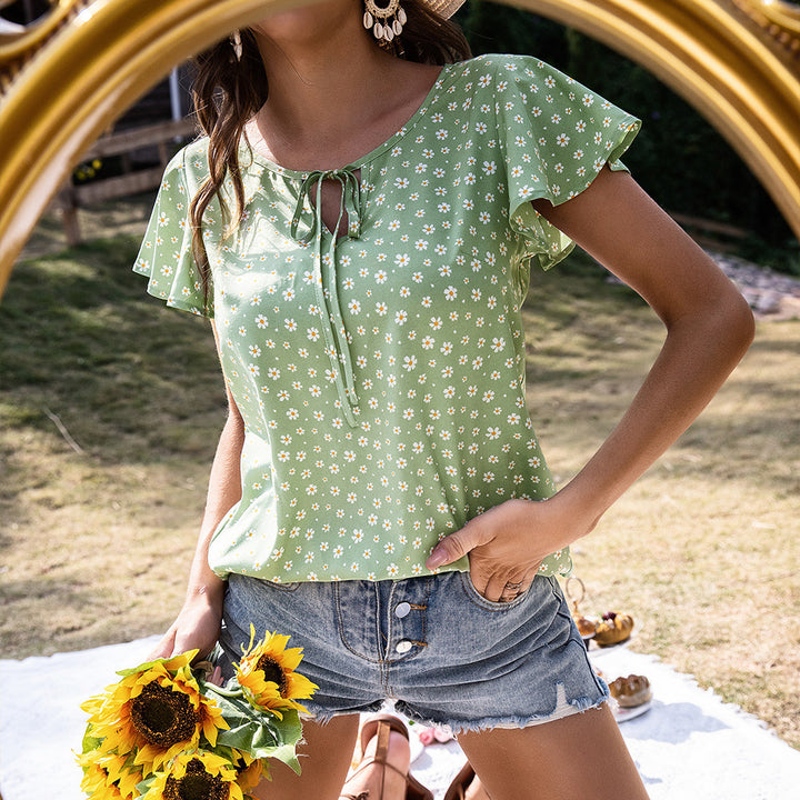 Summer flower shirt dress for women with ruffle and lace details Lune London