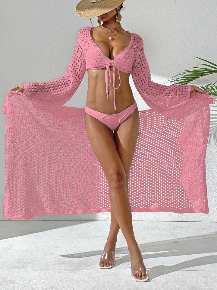 Ladies Crochet Beach Cover Kimono Lune London
