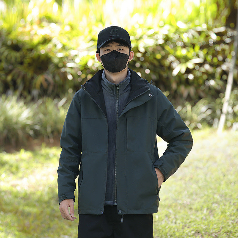 Unisex Waterproof Trekking Softshell Jacket with High Collar and Light Thermal Lining Amarae
